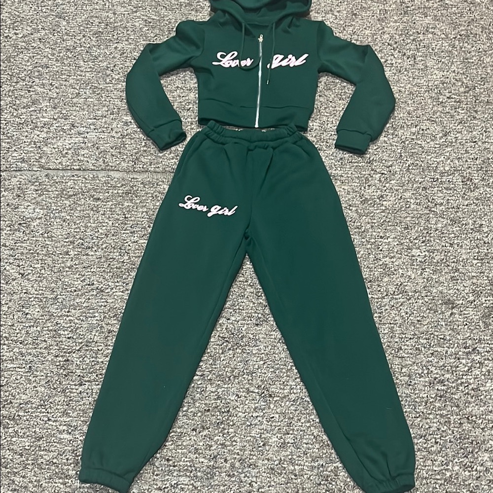 Green Logo Tracksuit Set